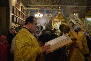 Архиерейская литургия в Рождество Христово в Петропавловском храме