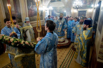 Викарий совершил литургию в храме Живоначальной Троицы в Карачарове