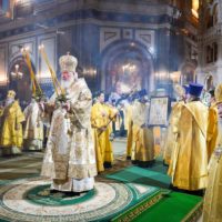 В Рождество Христово Патриарх Кирилл совершил великую вечерню